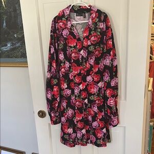 ASOS Design Black Dress with Floral Patterns